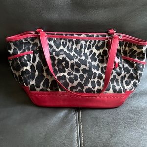 Red Lepord print Coach bag